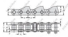 Роликовая цепь с зубчатыми пластинами, серия ZRT143