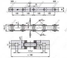 Конвейерная цепь заводского стандарта, серия DFR45 