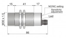 AECO SC30SM-AE25 NO/NC H | Емкостной датчик