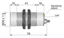 AECO SC30SP-CE25 PNP NO+NC | Емкостной датчик