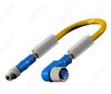 Двусторонние не разборные соединители с прямой внешней резьбой Senstronic М 8 и внутренней резьбой 90° М 12