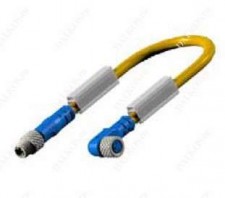 Двусторонние не разборные соединители Senstronic М 8 с прямой внешней резьбой и внутренней резьбой 90°