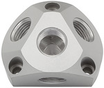 Air distributor socket, Aluminium, Input G 1/2, Output 3x G 1/2